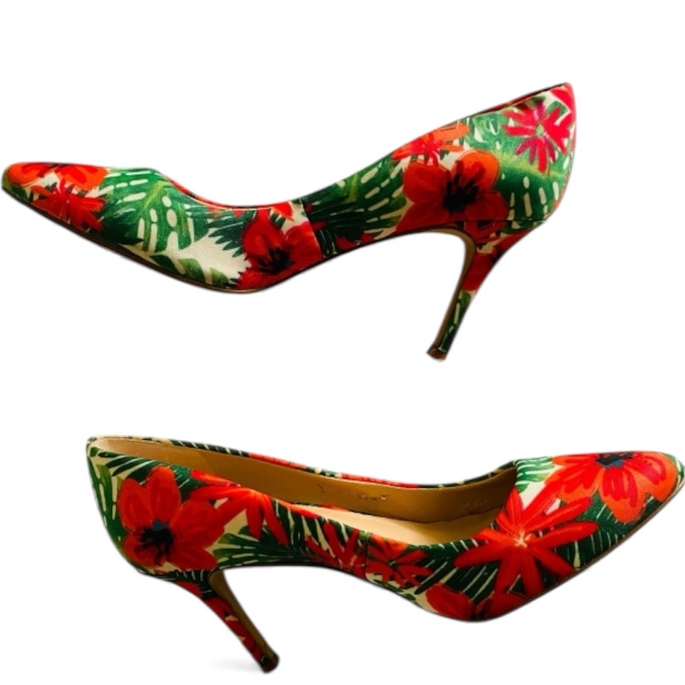 INC INTERNATIONAL CONCEPT Shoes Zitah5 Pointed-Toe Heels Tropical Multi Sz 7.5 - Picture 2 of 16